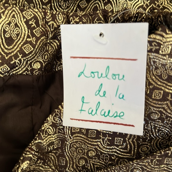 LouLou De La Falaise Pants Slacks Gold and Brown. New with Tags 22W. Lined - Picture 3 of 14